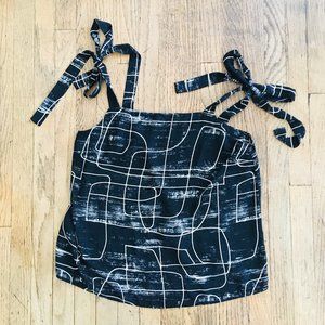 Cute Black Tie Strap Top